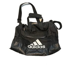 Adidas Defender Small Gray Black Gym Bag 18"x10"x12"